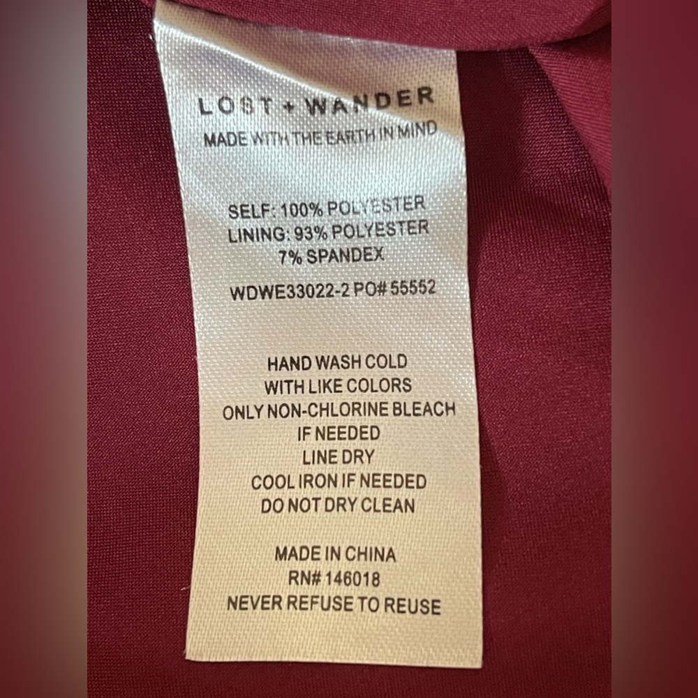 Lost +Wander Celestial Glow Metallic Stripe Cocktail Dress in Maroon Size M EUC - Picture 11 of 11